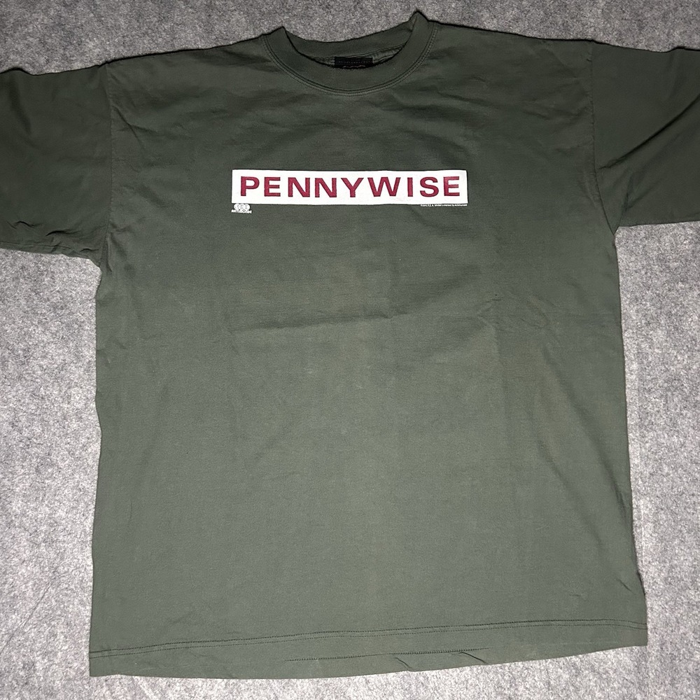 Vtg Pennywise Men's Xl Olive Green Band Tshirt Punk Rock Skate